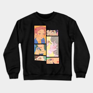 Makeup and Anime: best combination Crewneck Sweatshirt